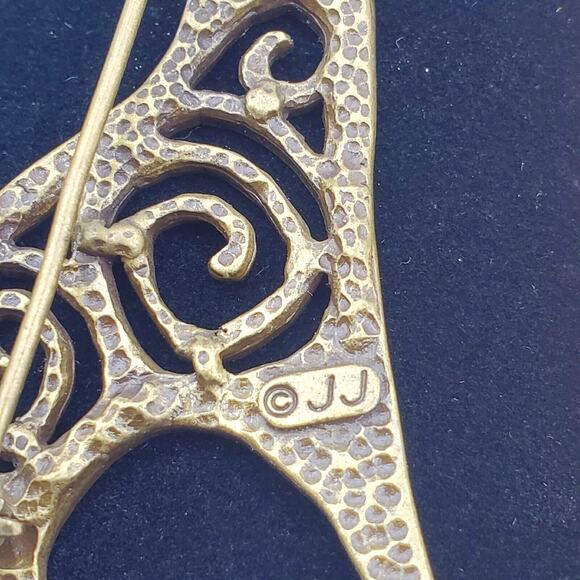 2 Gold Tone Giraffe Brooch Signed JJ & Casual Corner Pin Animal Figural Jonette - Picture 4 of 8